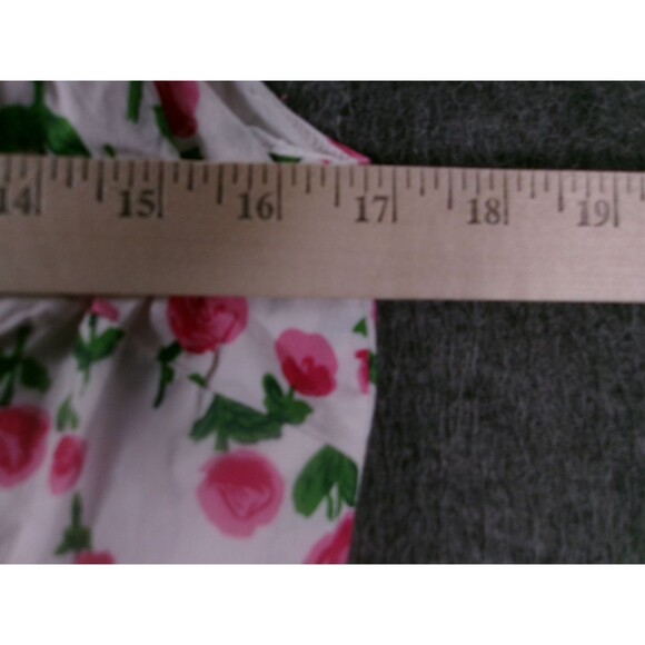 Vintage Talbots Dress Women 8 White Pink Floral Ruffle Trim Costal Resort USA - Picture 3 of 11